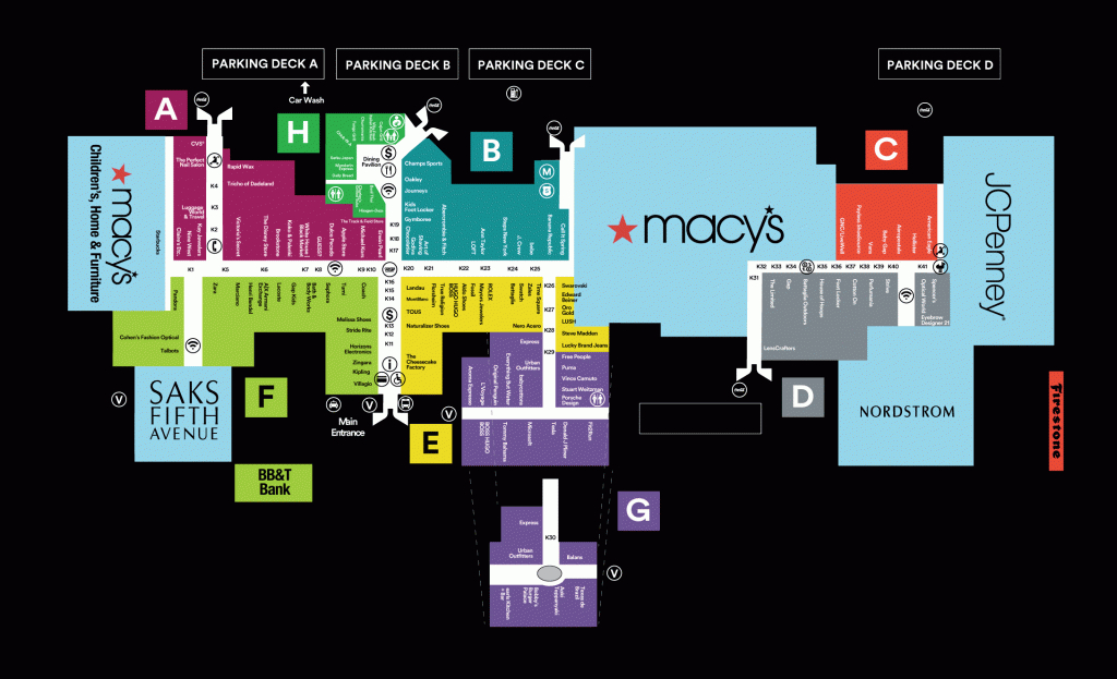 Mall Map For The Florida Mall® A Shopping Center In Orlando Fl