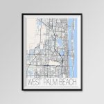 West Palm Beach Florida Map West Palm Beach City Map Print | Etsy   Palm Beach Florida Map