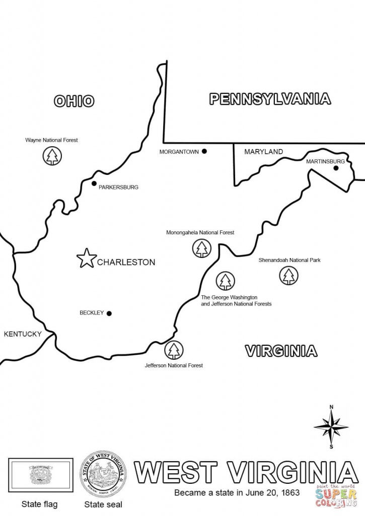 West Virginia State Map Coloring Page | Free Printable Coloring Pages - Printable Map Of West Virginia