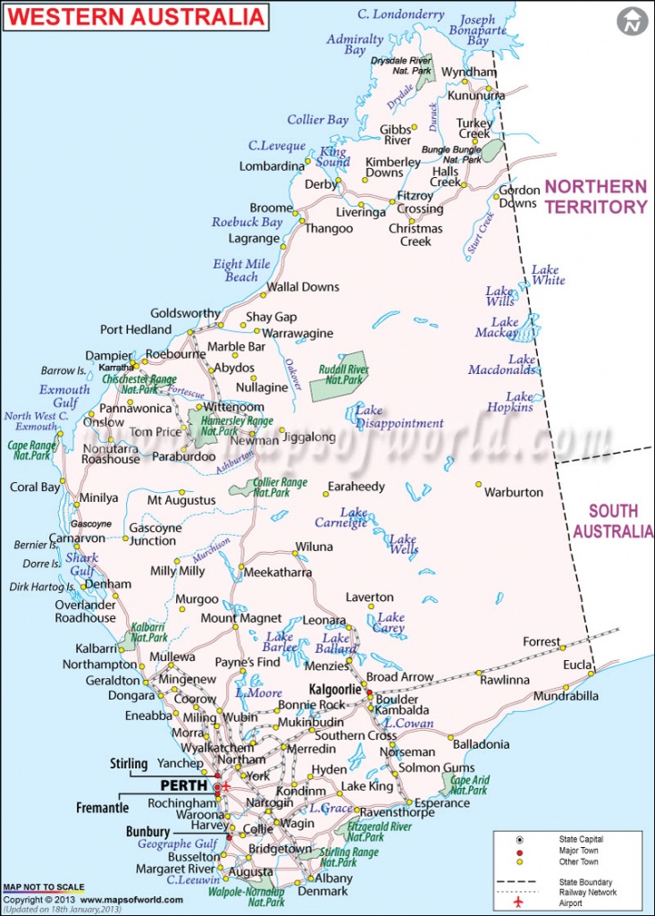 Western Australia Map | Map Of Western Australia - Maps Of World - Printable Map Of Western Australia