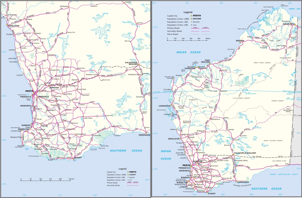 Western Australia Road Map - Printable Map Of Western Australia