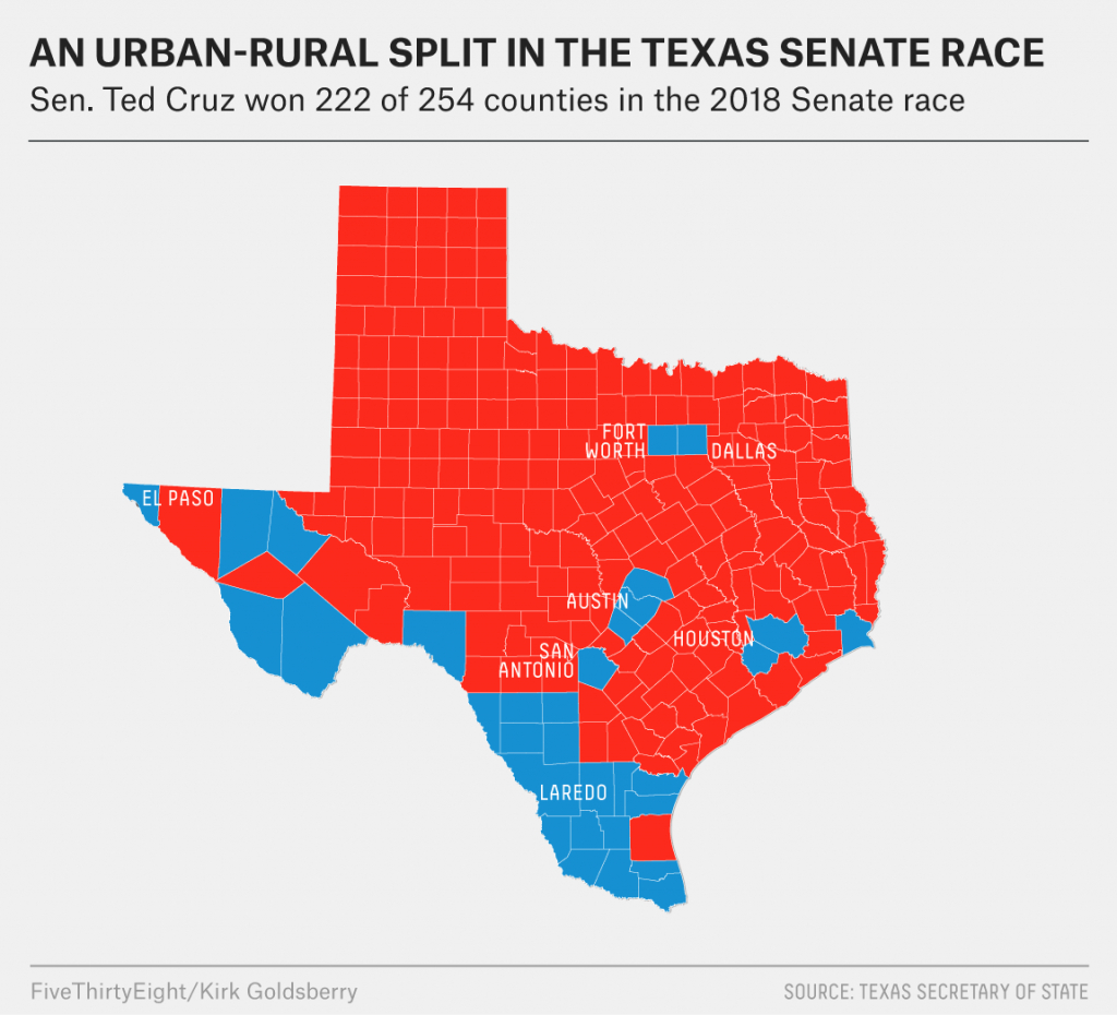 What Really Happened In Texas | Fivethirtyeight - Map Beto For Texas