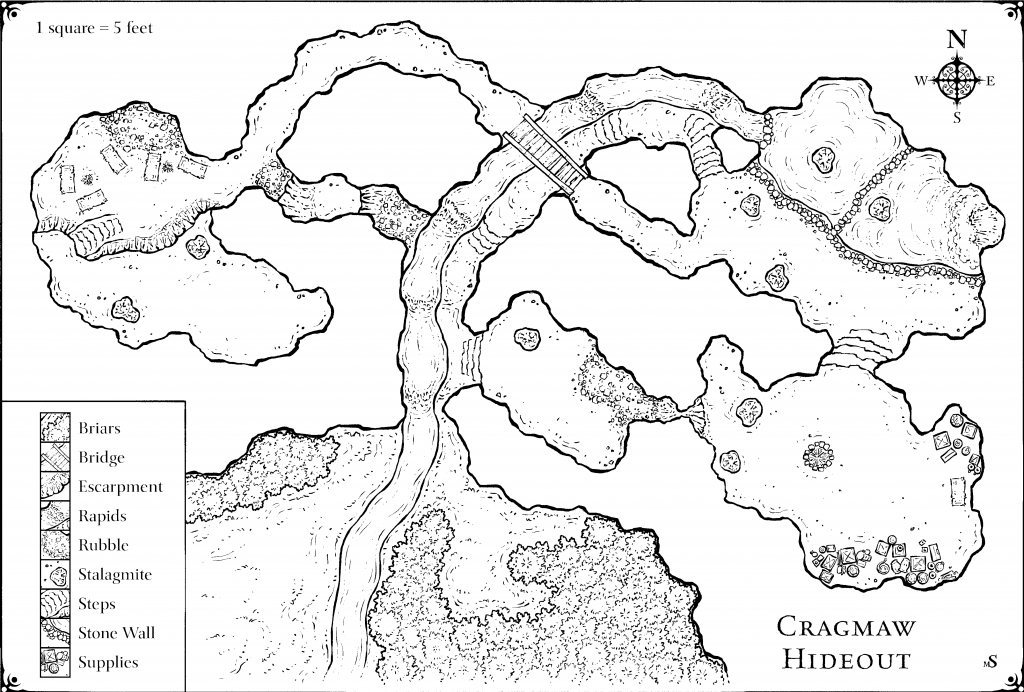 Where Can I Find Printer Friendly Lost Mine Of Phandelver Maps? : Dnd - Cragmaw Hideout Printable Map