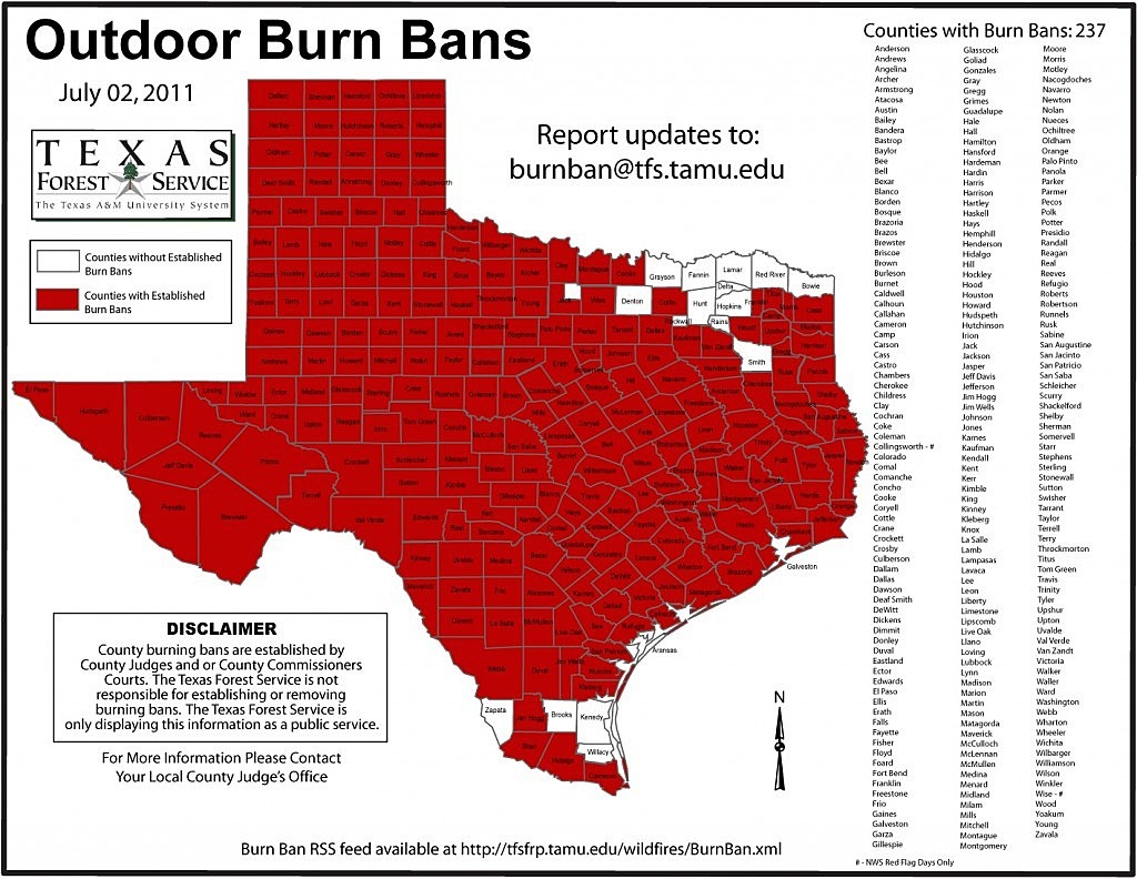 Where You Can And Can&amp;#039;t Shoot Fireworks In Texas [Pic] - Texas Burn Ban Map