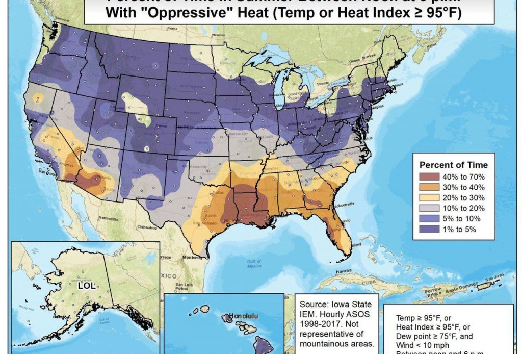 Who Has The Most Oppressive Weather? - Florida Humidity Map