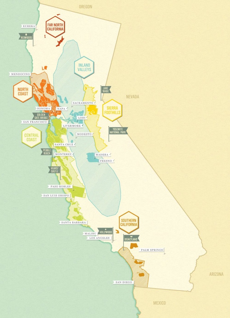 Wine Map And Directory Of California Wines. We Have Made The Map - California Vineyards Map