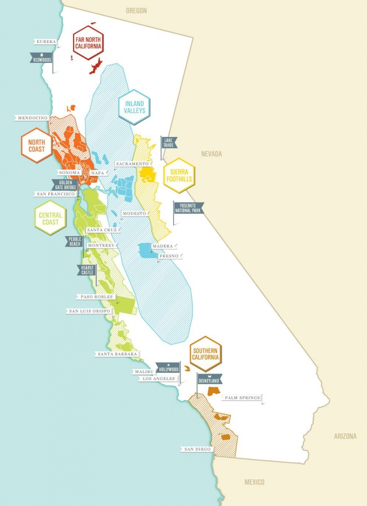 Wine Map &amp;amp; Winery Directory | California Wines | Bon Appetit | Wines - Central California Wine Country Map