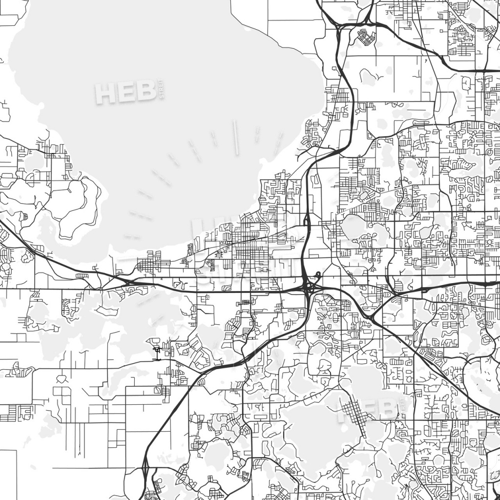 Winter Garden, Florida - Area Map - Light | Hebstreits Sketches - Winter Garden Florida Map