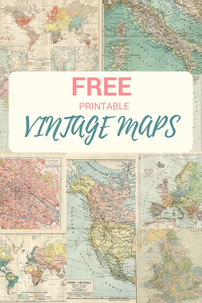 Wonderful Free Printable Vintage Maps To Download - Pillar Box Blue - Printable Old Maps