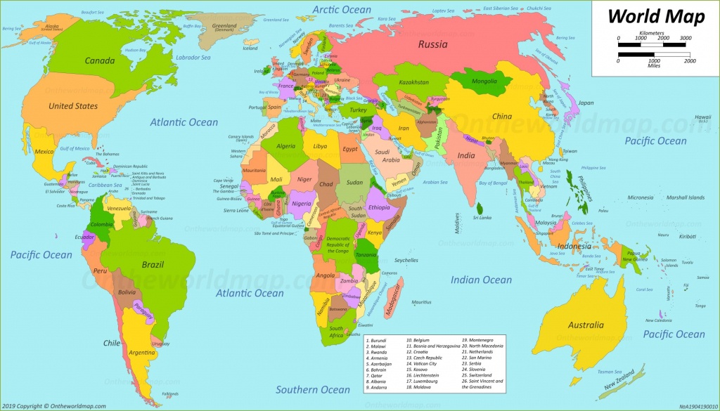 World Maps | Maps Of All Countries, Cities And Regions Of The World - Free Printable World Map With Country Names