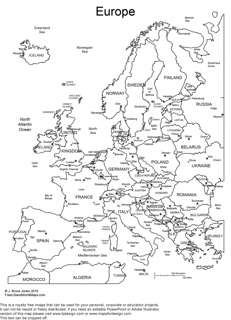 World Regional Printable, Blank Maps • Royalty Free, Jpg - Printable Black And White Map Of Europe