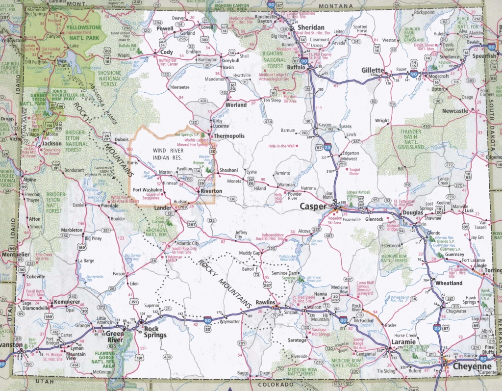 Road Map Of Wyoming With Cities - Printable Map Of Wyoming | Printable Maps