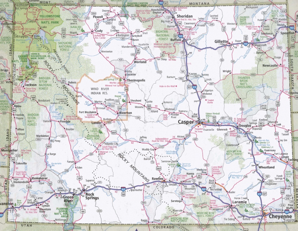 Wyoming Road Map - Wyoming State Map Printable