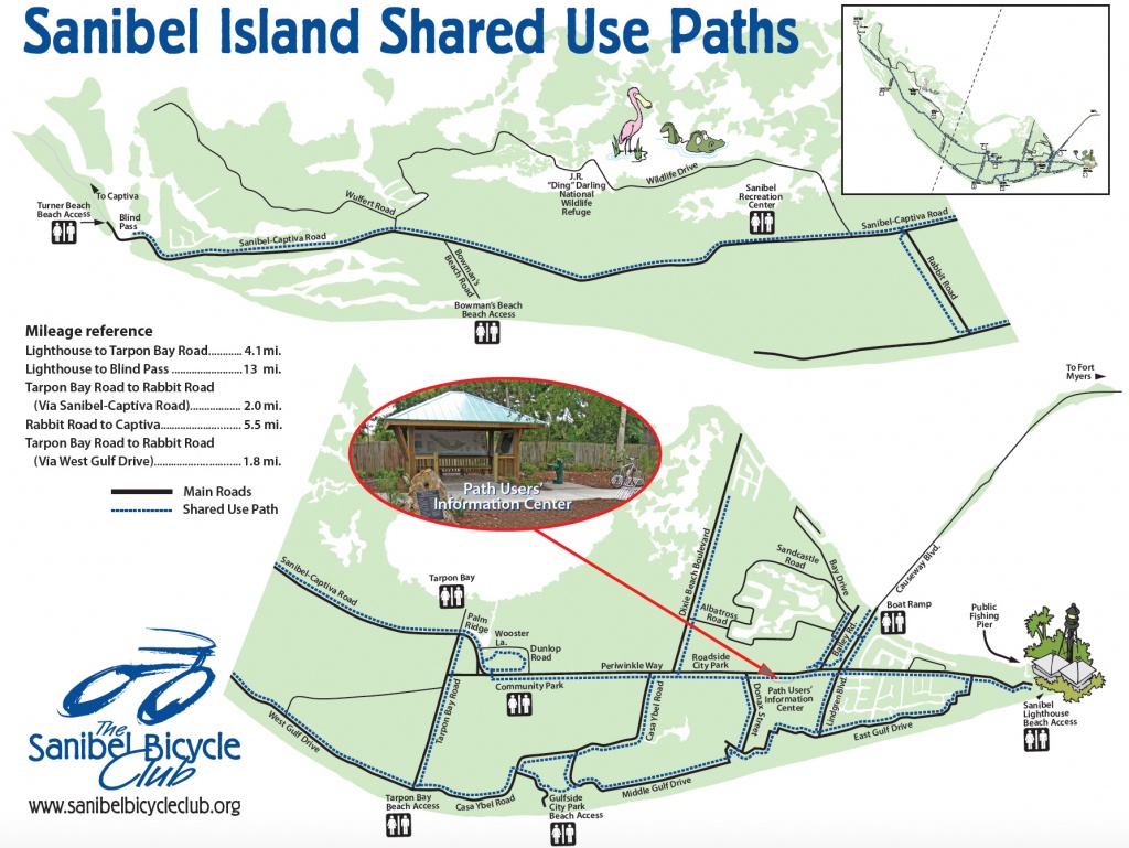 Your Guide To Sanibel Biking - Sanibel Island Florida Map