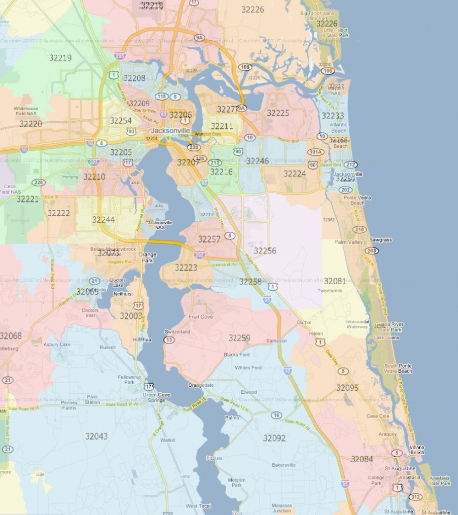 Zip Code Map Jacksonville Florida | Jacksonville Zip Codes - Florida Zip Code Map